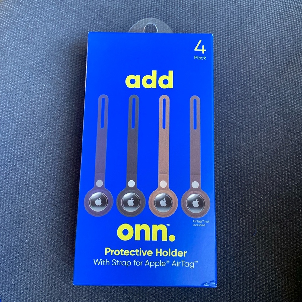 ONN Protective Holders w/straps for APPLE AIRTAG‎ 4 pack brand NEW VEGAN LEATHER
